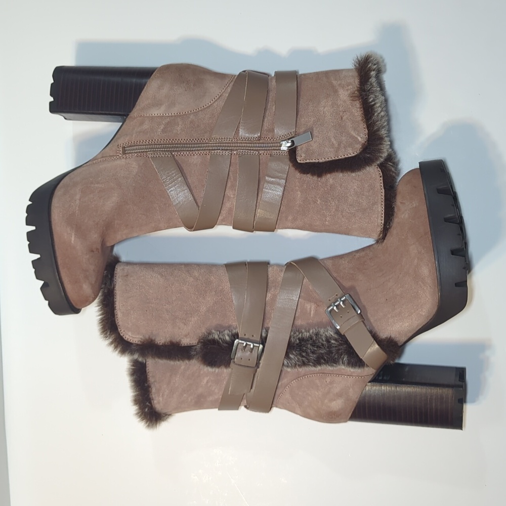 Charles David Gideon Suede Leather Heeled Boots Size 10 - Picture 7 of 16